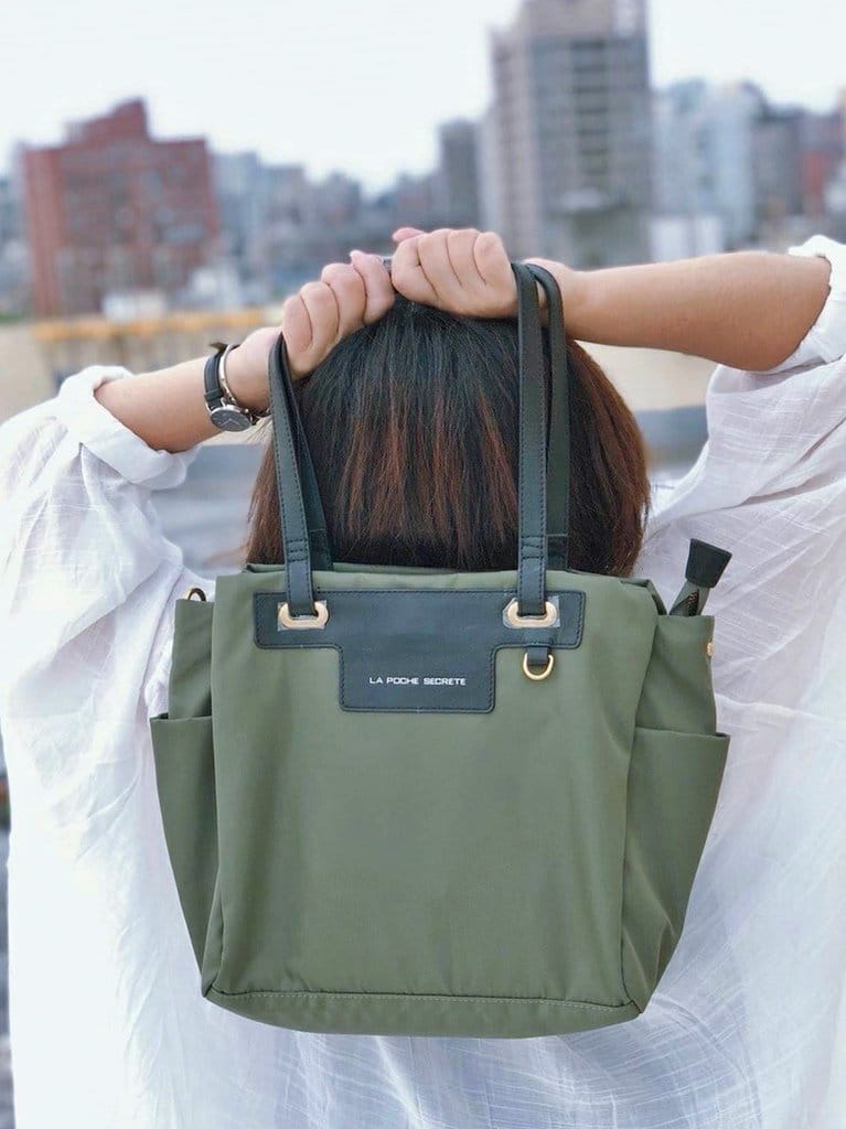 【生活分享】秘密口袋流行館 La Poche Secrete 輕盈時尚簡約尼龍配皮肩背大方包