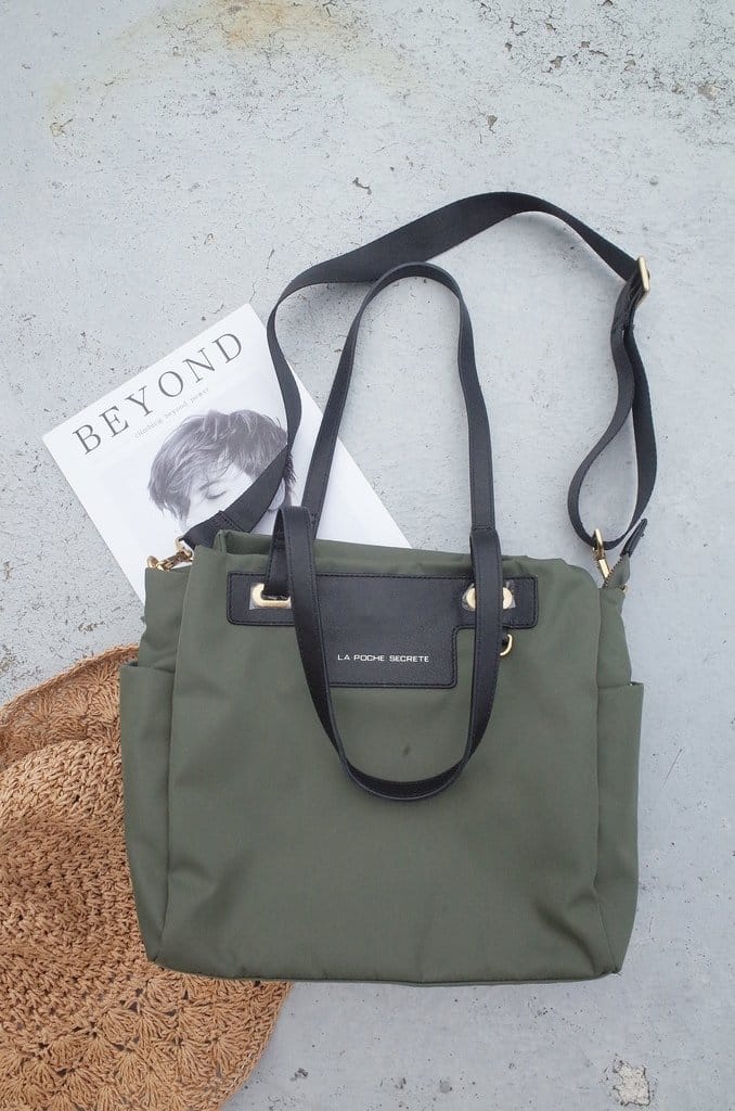 【生活分享】秘密口袋流行館 La Poche Secrete 輕盈時尚簡約尼龍配皮肩背大方包