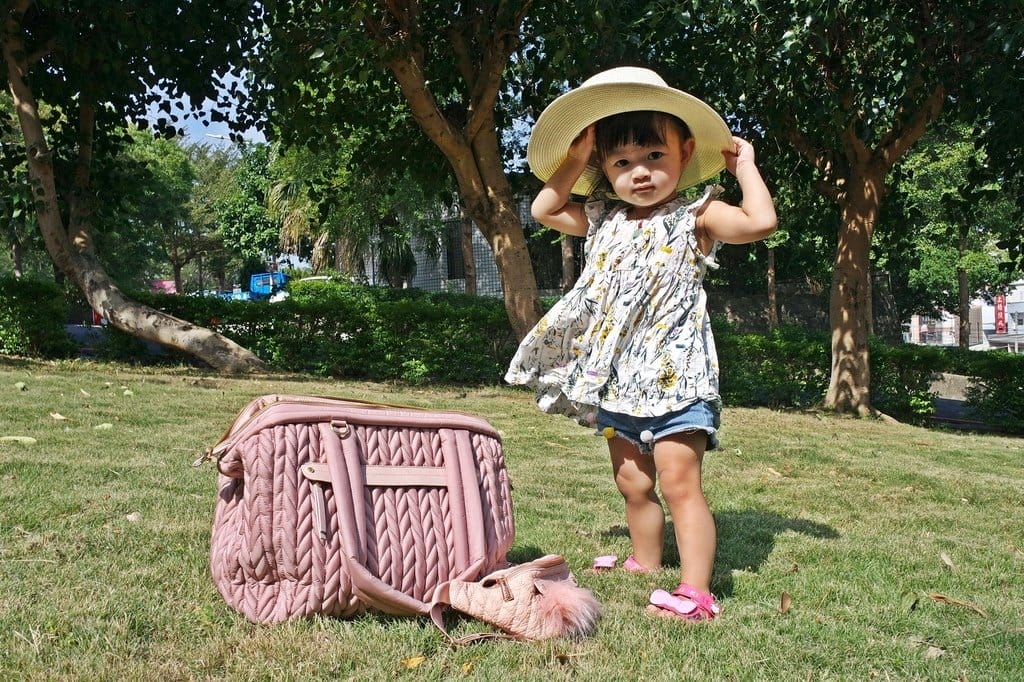 【流行穿搭】帶著精品HAPP媽媽包出遊嘍,Paige carryall 乾燥玫瑰 + Fefe fanny pack 乾燥玫瑰