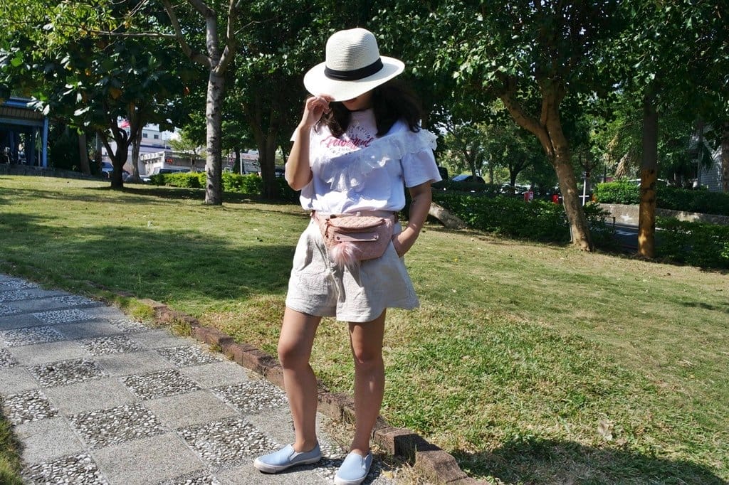 【流行穿搭】帶著精品HAPP媽媽包出遊嘍,Paige carryall 乾燥玫瑰 + Fefe fanny pack 乾燥玫瑰