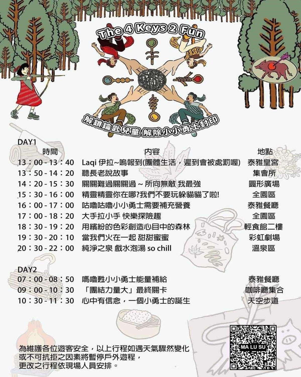 【南投住宿推薦】泰雅渡假村,解鎖鑰匙兒童 解除小小勇士封印,2天一夜親子活動、溫泉、住宿、晚會
