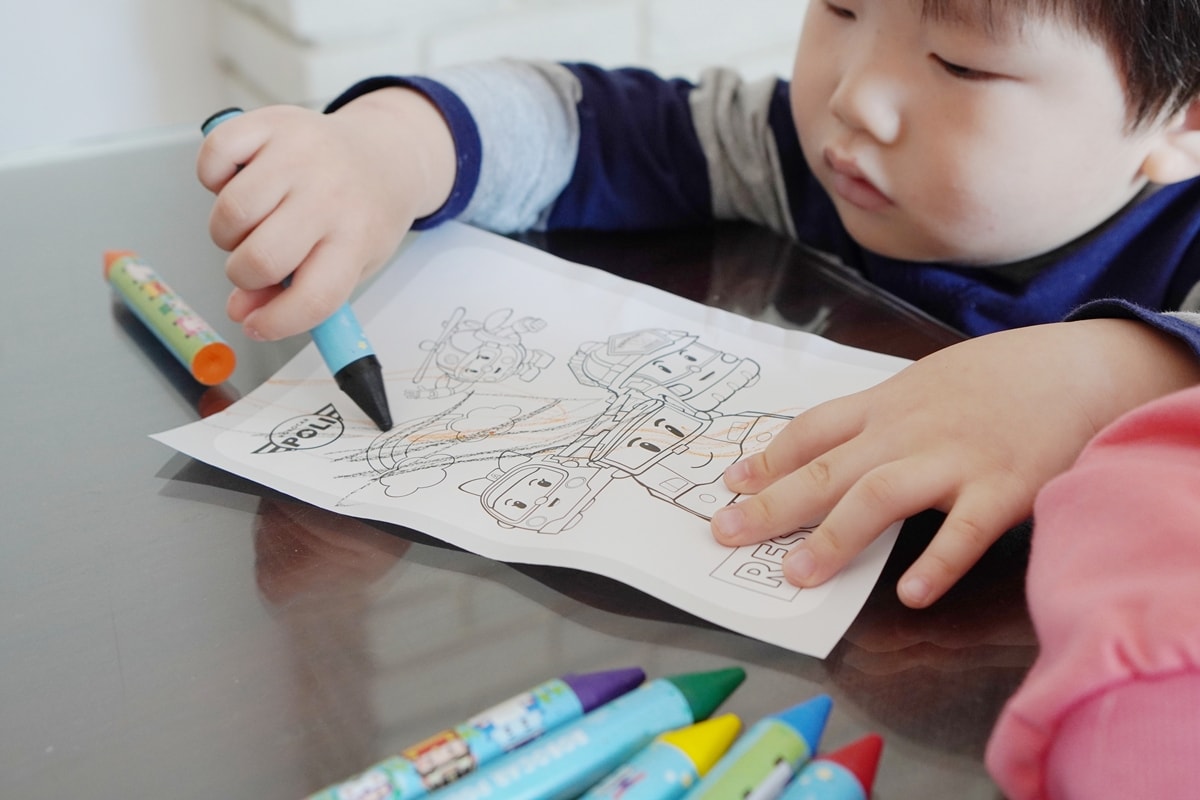 【Babytiger虎兒寶】兒童用品網購推薦，開箱韓國POLI波力正版授權nunuKIDS車用遮陽簾＋波力蠟筆